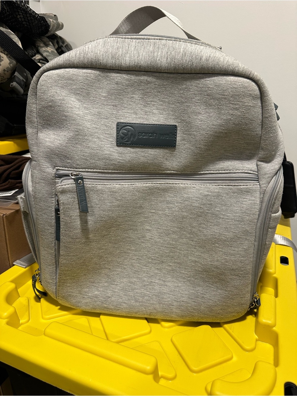 Sarah Wells Gray Pumping Backpack Bag